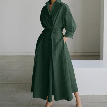 Tiara™ - Cotton wrap shirt dress with lapel