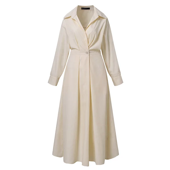 Tiara™ - Cotton wrap shirt dress with lapel