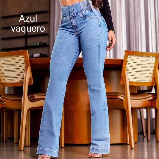 Rita - High-waisted stretch flare jeans