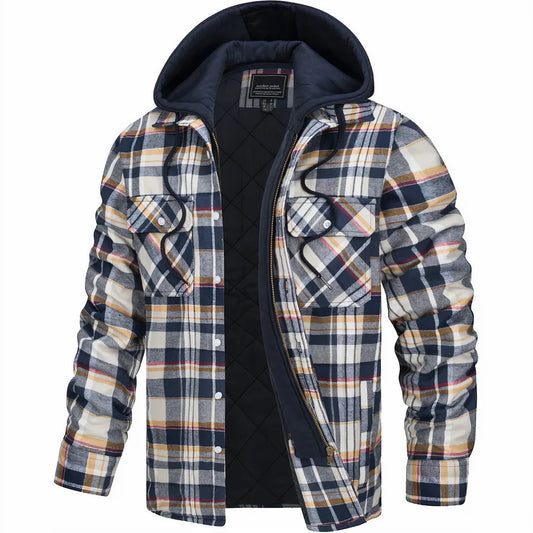 Julian - Checked Hooded Zip-Up Jacket